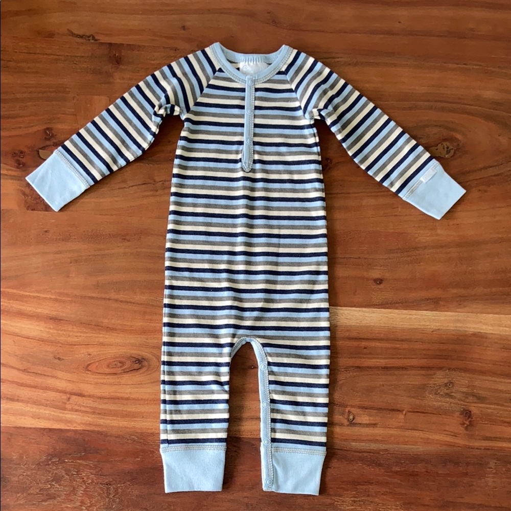 Coccoli cotton unionsuit striped pajama onesie baby infant once piece 9 months
